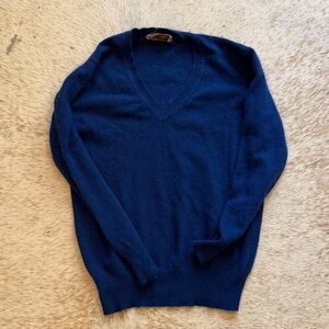 Vintage Navy V-Neck Sweater
